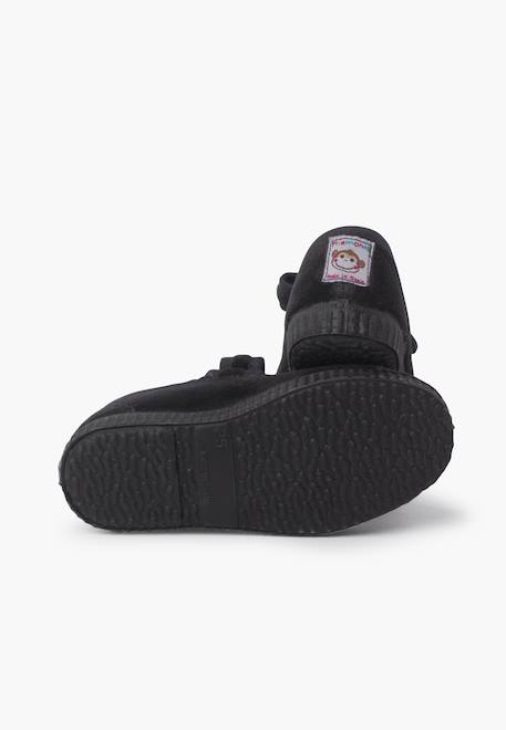 Chaussures babies en velours embout en caoutchouc Bleu marine+Gris+Noir+Vieux rose 9 - vertbaudet enfant 