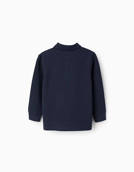 Polo à manches longues en coton Blanc+Bleu foncé+Vert foncé 6 - vertbaudet enfant 