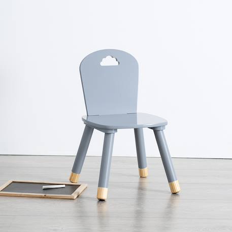 Chaise enfant - douceur Blanc+Blanc - étoile+Gris 11 - vertbaudet enfant 