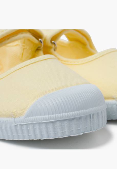 Chaussures babies bout en caoutchouc à fermeture scratch Blanc+Jaune citron+Lavande pastel+Rose+Rose chewing-gum 12 - vertbaudet enfant 
