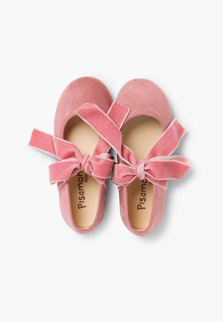 Babies avec ruban en velours pour filles Bleu marine+Bordeaux+Gris+Rose 23 - vertbaudet enfant 