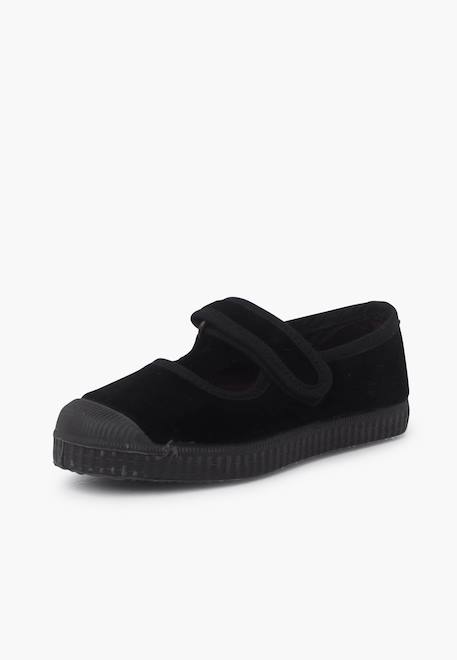 Chaussures babies en velours embout en caoutchouc Bleu marine+Gris+Noir+Vieux rose 14 - vertbaudet enfant 