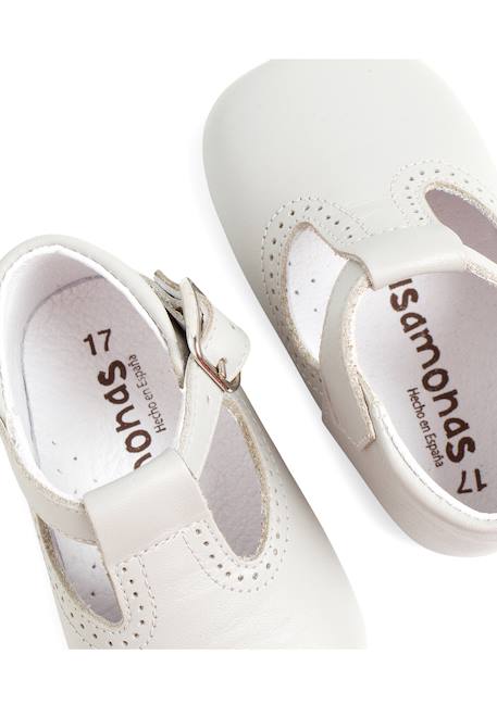 Salomés en cuir pour bébés Beige+Blanc+Bleu marine+Ciel clair+Couleur cuir+Gris 36 - vertbaudet enfant 