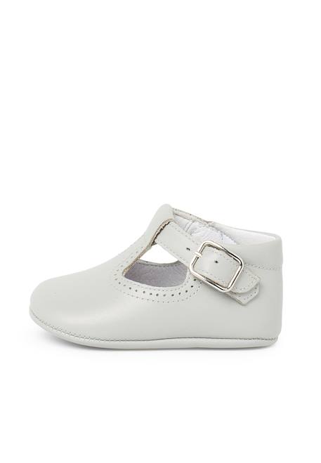 Salomés en cuir pour bébés Beige+Blanc+Bleu marine+Ciel clair+Couleur cuir+Gris 31 - vertbaudet enfant 
