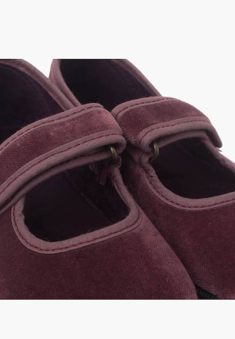 Chaussures babies en velours embout en caoutchouc Bleu marine+Gris+Noir+Vieux rose 24 - vertbaudet enfant 