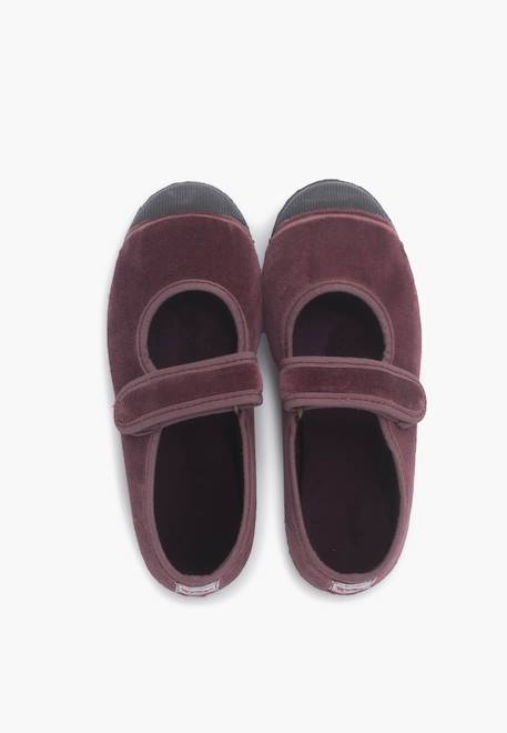 Chaussures babies en velours embout en caoutchouc Bleu marine+Gris+Noir+Vieux rose 23 - vertbaudet enfant 