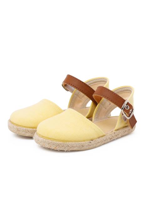 Espadrilles en toile recyclée avec bande type cuir Ciel clair+Citron+Naturel 7 - vertbaudet enfant 