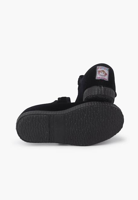 Chaussures babies en velours embout en caoutchouc Bleu marine+Gris+Noir+Vieux rose 15 - vertbaudet enfant 