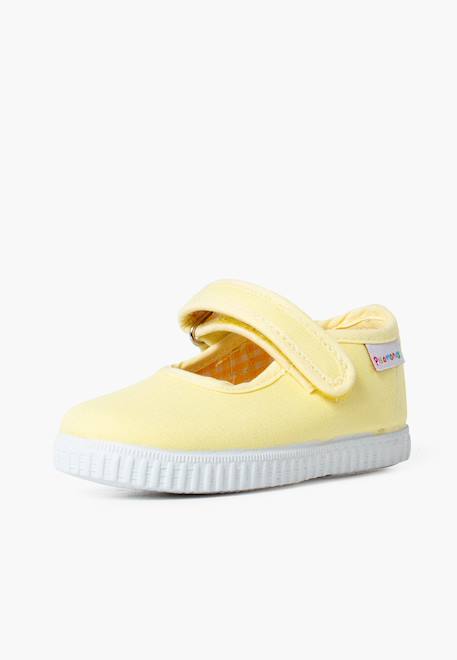 Chaussures babies fille à scratch style basket Blanc+Bleu denim+Bleu marine+Corail+Écru+Fucsia+Gris+Jaune+Rose+Rose pâle+Rouge 42 - vertbaudet enfant 