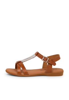 Chaussures-Sandales semelle rembourrée et ornement argenté