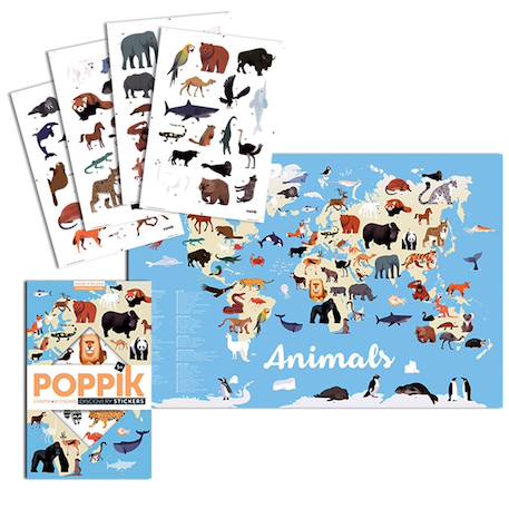 Poster géant 67 stickers animaux du monde Multi-coloured 4 - vertbaudet enfant 