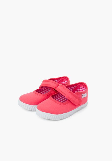 Chaussures babies fille à scratch style basket Blanc+Bleu denim+Bleu marine+Corail+Écru+Fucsia+Gris+Jaune+Rose+Rose pâle+Rouge 21 - vertbaudet enfant 