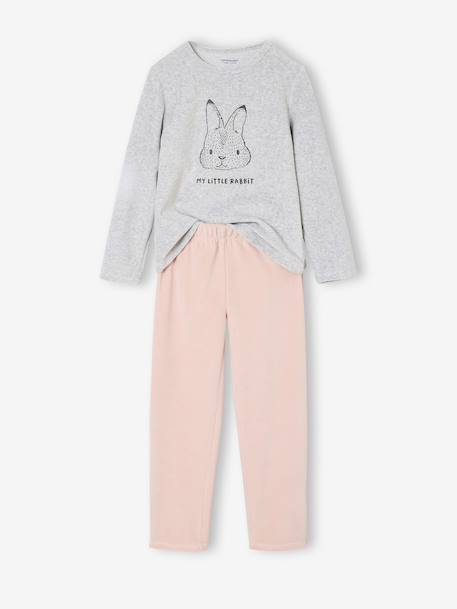Lot de 2 pyjamas fille velours animaux gris chiné 3 - vertbaudet enfant 