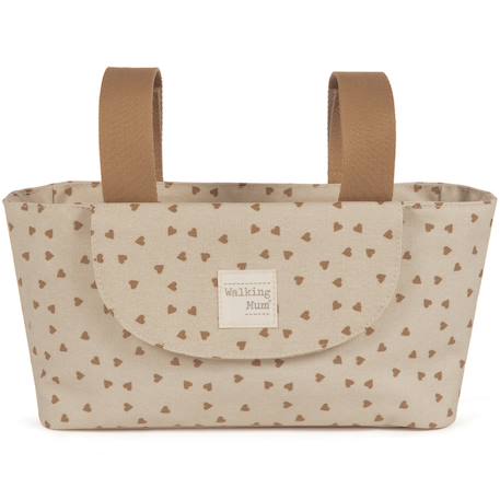Sac à poussette coeurs poppy cannelle Cannelle, écru 1 - vertbaudet enfant 