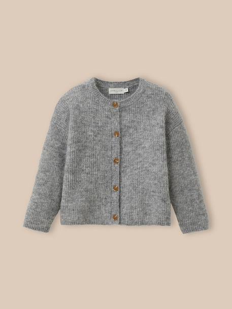 Cardigan avec laine et mohair Gris chine clair+Gris chine moyen 4 - vertbaudet enfant 