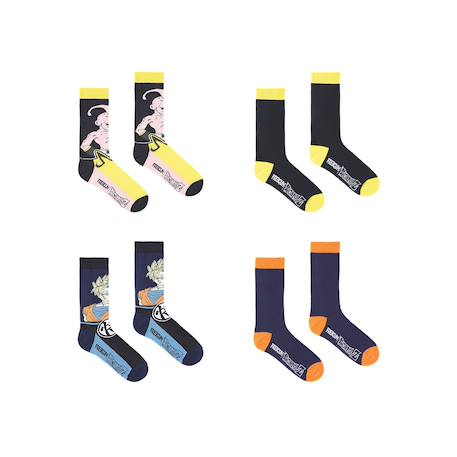 Lot de 4 paires de chaussettes dragon ball z garçon Noir/rouge/orange/gris/jaune 3 - vertbaudet enfant 