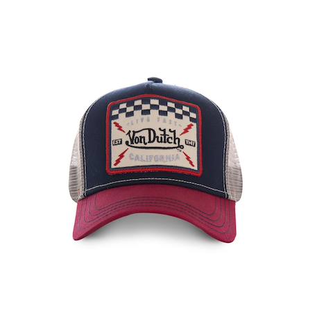 Casquette baseball  avec filet square Bleu/rouge/beige 3 - vertbaudet enfant 