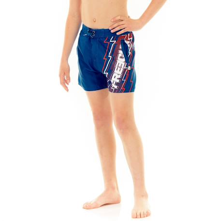 Boardshort court  ceinture demi-élastiquée eclair Bleu 2 - vertbaudet enfant 