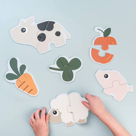 Premier puzzle ferme Multicolore 2 - vertbaudet enfant 