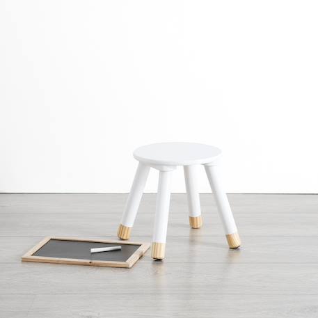 Tabouret enfant en bois - douceur Blanc 1 - vertbaudet enfant 