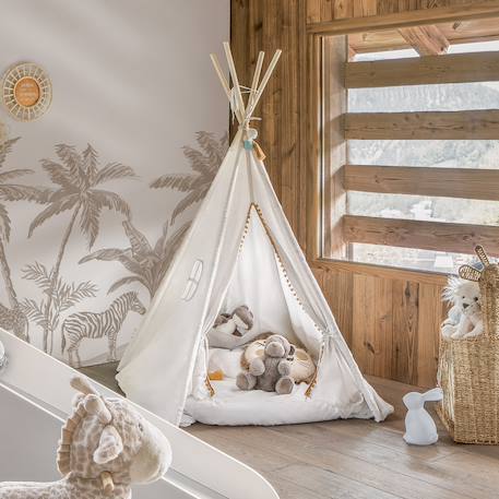 Tipi enfant - wapi Beige lin+Bleu+Rose 1 - vertbaudet enfant 