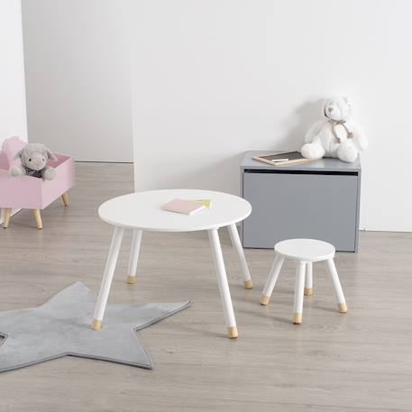 Table enfant - douceur Blanc+Blanc étoiles 1 - vertbaudet enfant 