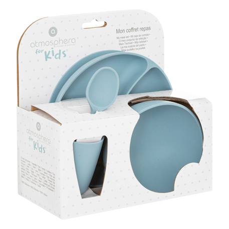 Set repas enfant bleu 20x20cm Bleu+Rose 2 - vertbaudet enfant 