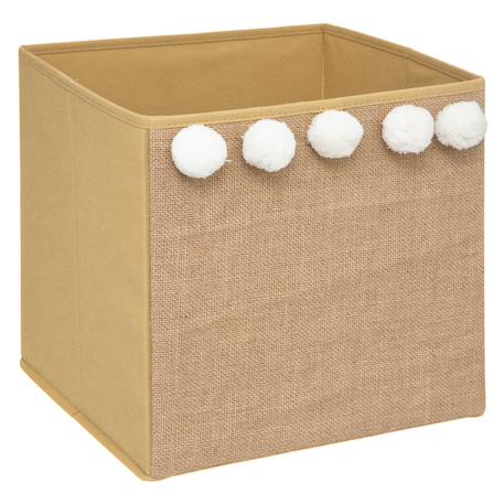 Bac de rangement pompons - yuki Marron caramel+Rose 2 - vertbaudet enfant 