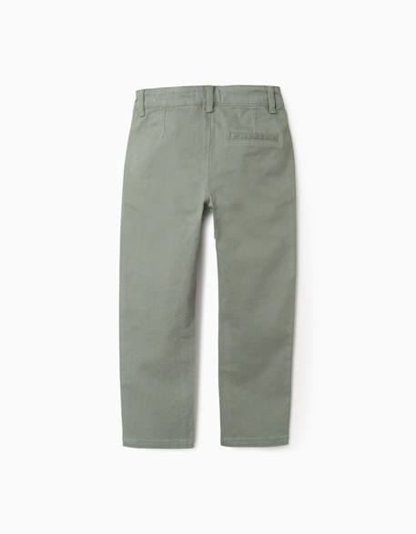 Pantalon chino en sergé Bleu foncé+Vert foncé 6 - vertbaudet enfant 