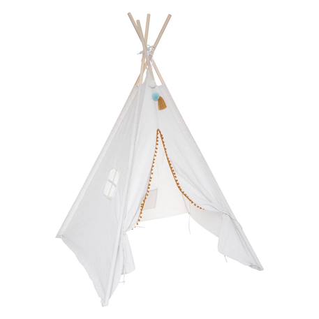 Tipi enfant - wapi Beige lin+Bleu+Rose 2 - vertbaudet enfant 