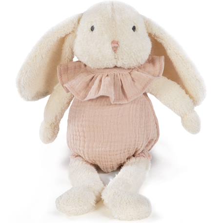 Peluche lapin velours et coton Gris+Sable, rose, noir 5 - vertbaudet enfant 