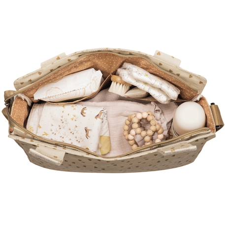 Sac à poussette coeurs poppy cannelle Cannelle, écru+Vert, écru 3 - vertbaudet enfant 