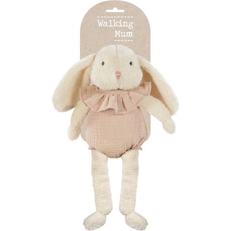 Peluche lapin velours et coton Gris+Sable, rose, noir 9 - vertbaudet enfant 