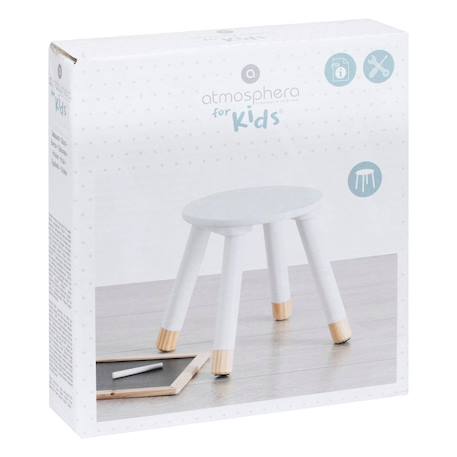 Tabouret enfant en bois - douceur Blanc 4 - vertbaudet enfant 