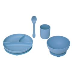 Puériculture-Set repas enfant bleu 20x20cm