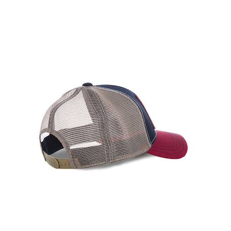 Casquette baseball  avec filet square Bleu/rouge/beige 2 - vertbaudet enfant 