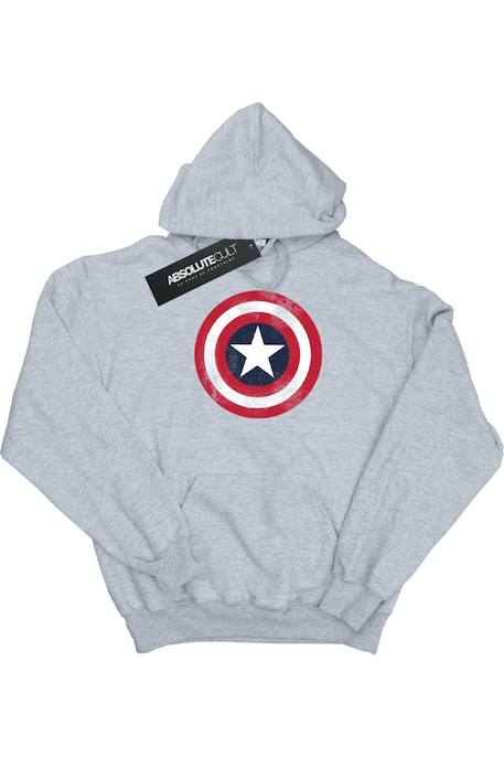Sweat à capuche coton Marvel Bleu marine+Gris chiné 4 - vertbaudet enfant 