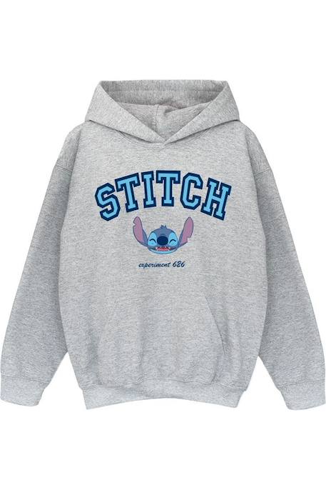 Sweat à capuche coton Stitch disney Gris chiné 1 - vertbaudet enfant 