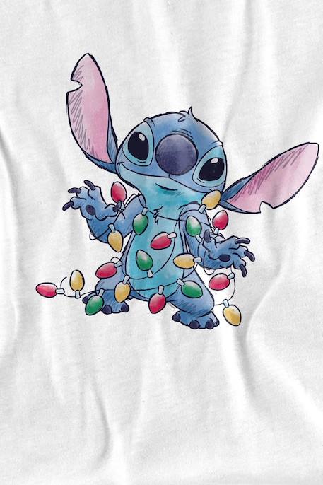 T-shirt Stitch Noël motif croquis et lumières de noël coton Blanc 3 - vertbaudet enfant 