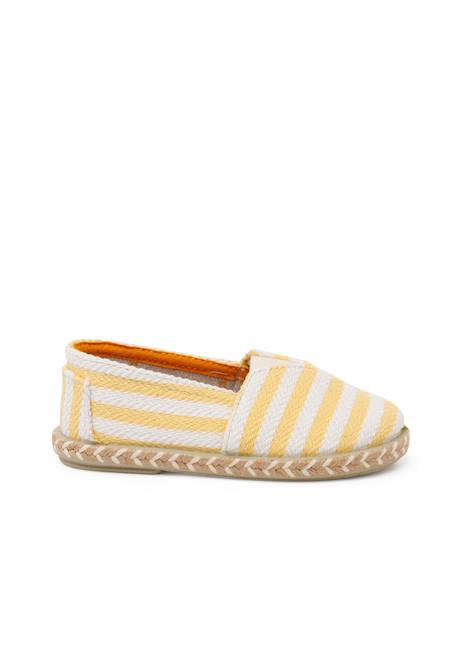 Espadrilles rayures style camping bande élastique Bleu+Écru+Jaune 13 - vertbaudet enfant 