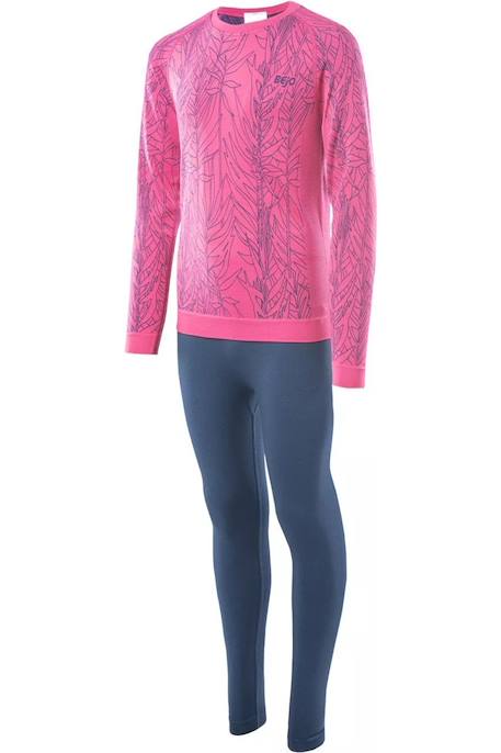 Ensemble sous-vêtements thermiques fille grar ii Bleu foncé / chèvrefeuille+Framboise 3 - vertbaudet enfant 