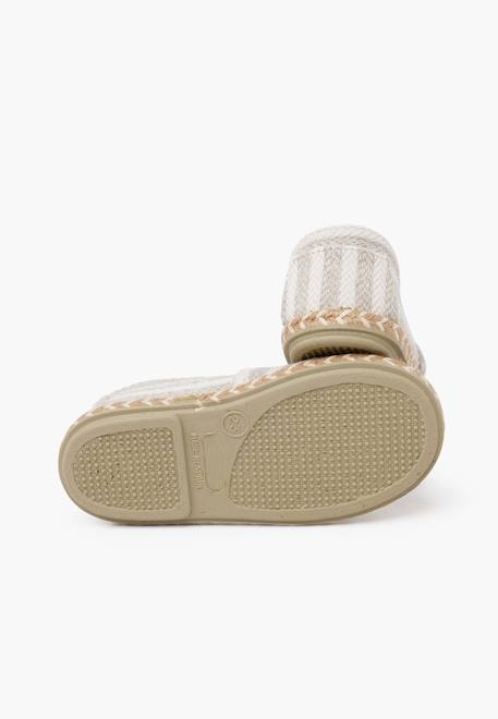 Espadrilles rayures style camping bande élastique Bleu+Écru+Vert 9 - vertbaudet enfant 