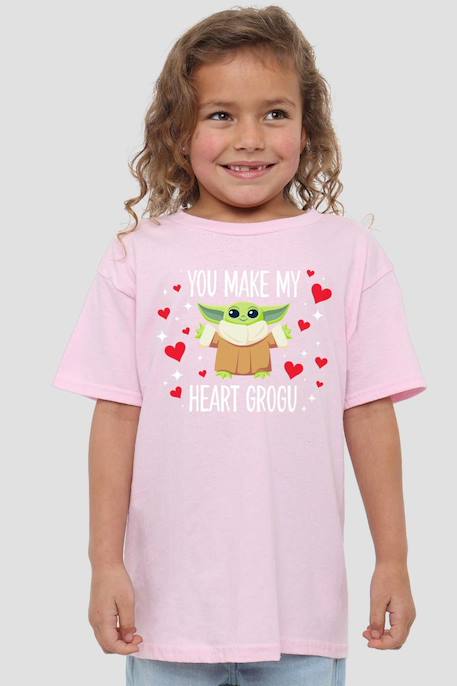 T-shirt motif grogu coton star wars you make my heart Rose 3 - vertbaudet enfant 