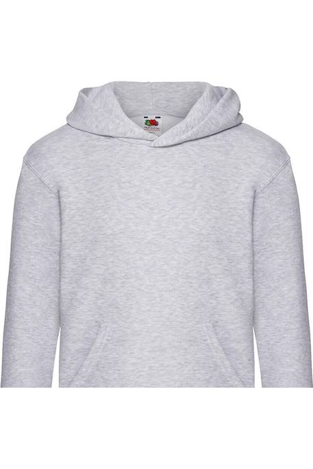 Sweat à capuche en coton peigné de qualité supérieure premium Blanc+Gris chiné 4 - vertbaudet enfant 