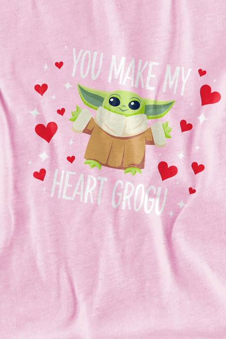 T-shirt motif grogu coton star wars you make my heart Rose 2 - vertbaudet enfant 