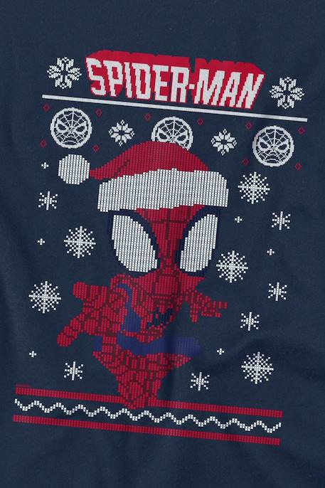 T-shirt de noël Spiderman coton Bleu marine 3 - vertbaudet enfant 