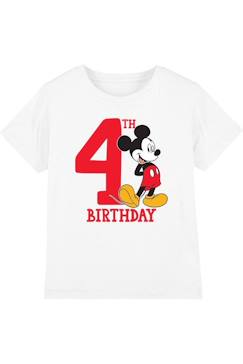 Garçon-T-shirt, polo, sous-pull-T-shirt 4ème anniversaire motif mickey mouse coton disney