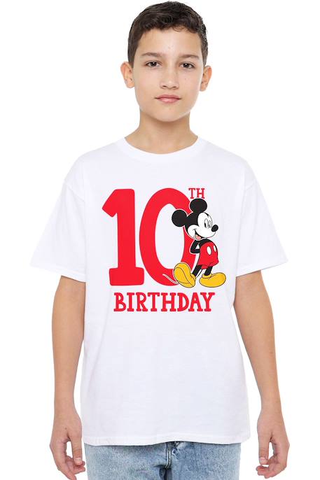 T-shirt 10ème anniversaire motif mickey mouse coton disney Blanc 4 - vertbaudet enfant 