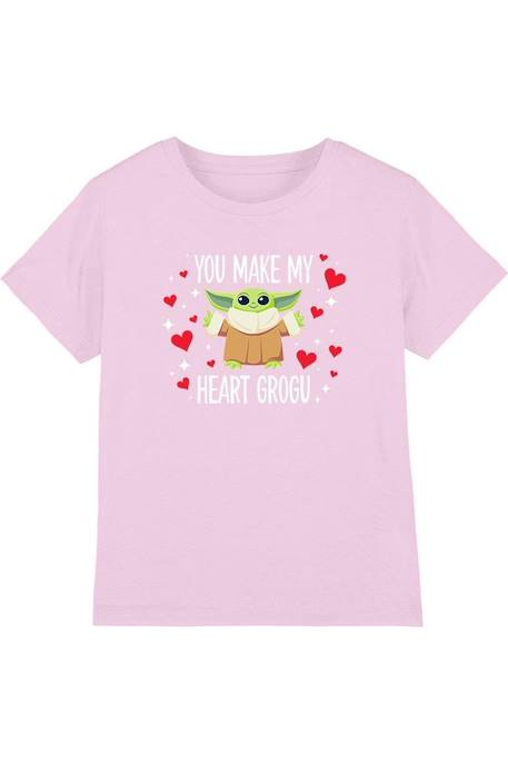 Fille-T-shirt motif grogu coton star wars you make my heart