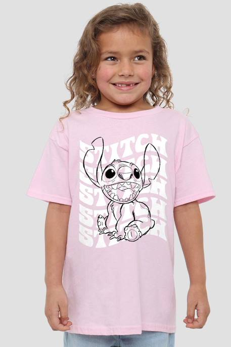 T-shirt motif croquis et nom répété coton Rose 3 - vertbaudet enfant 